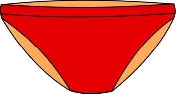 red female panties, illustration