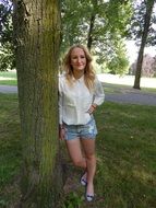 beautiful girl in the summer park