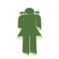 green girl silhouette