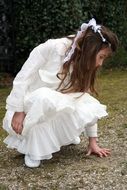 child girl in a white dress