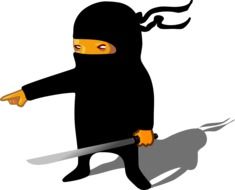 cartoon ninja with sword