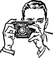 black and white graphic image of the photographer