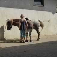 children and pony