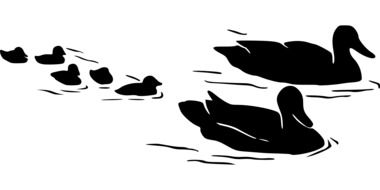 Silhouettes of the ducks clipart