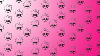 skulls on a pink background