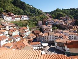 Panorama of a village in the province of Asturias