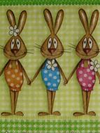 easter bunny family on napkins to decorate