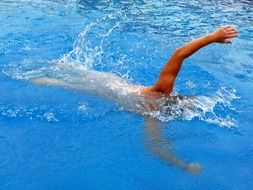 swimming in the pool