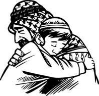 Picture of hugging arab people