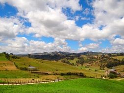 panoramic view of a green field in the cundinamarca department in colombia
