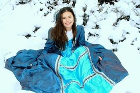 Princess on the background of snow