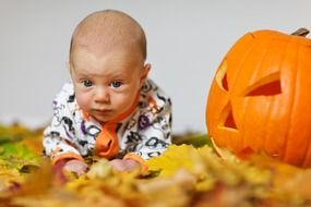 photo baby and pumpkins