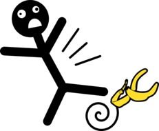 clipart of man slipped on a banana peel