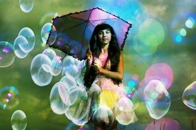girl with bubbles