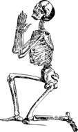praying skeleton, drawing