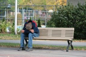 sad man in park