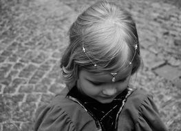 black and white photo of the princess at the festival