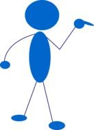 blue match man as a pointer