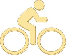 Yellow bicycle clipart