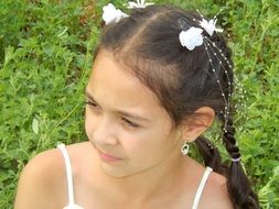 girl with pigtails