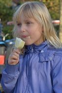 little girl eating ice cream