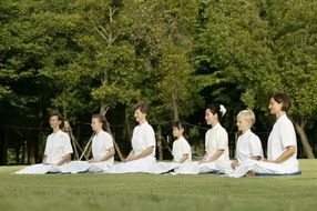 meditating buddhist family