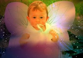 toddler with angel wings