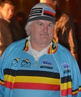 man in special clothing of Belgian cycling team