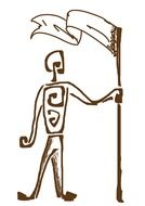 Dude with flag clipart