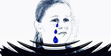 portrait of a crying girl