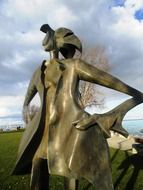 metal sculpture of a man