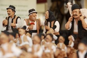 romanian traditional women and man as a clay figurines