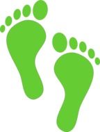 green human footprints drawing