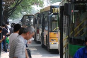 People waiting on the bus stop