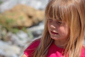 blond child in the sunlight
