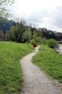 man walks alone along the trail