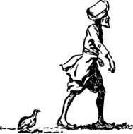 man with bird drawing