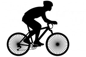 black silhouette of a cyclist as a pictogram