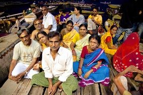 photo of indian family in national costumes