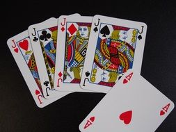 four jacks and an ace in playing cards