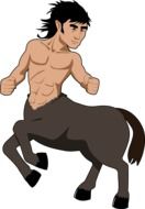 drawing centaur on white background