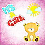 greeting card for baby girl birth