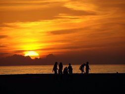 sun clouds ocean