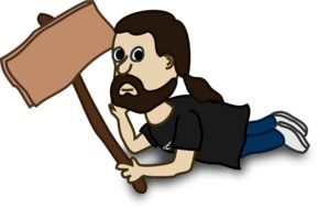 man with a beard and a hammer drawing