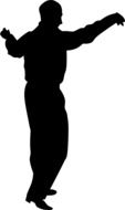 drawn black silhouette of a dancing man