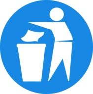 clipart of man recycling blue sign