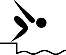 Black and white sport diving sign