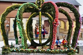 street easter decoration in Saxon Switzerland