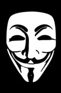 guy fawkes mask, black and white