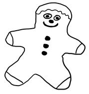 funny gingerbread man as a black and white graphic image